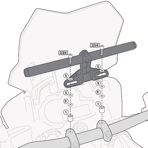 MASH Seventy Five 125 [GIVI] - Montagekit für Smart Bar oder Smart Mount