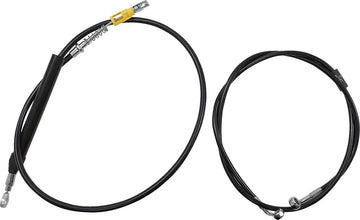 harley davidson flfb [LA CHOPPERS] - Complete Black Vinyl Braid Handlebar Cable/Brake Line Kit