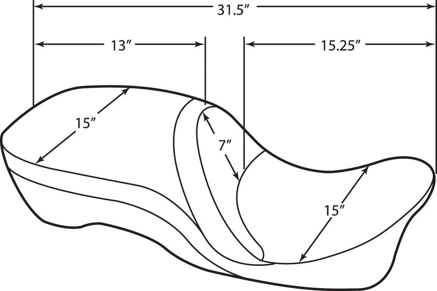 harley davidson touring [DRAG SPECIALTIES] – 2-Up leather seat, backrest compatible, touring