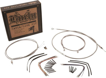 harley davidson fxsb [BURLY BRAND] - Complete stainless steel braided handlebar cable/brake line kit - 0