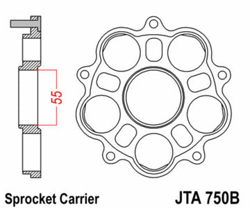 Hyperstrada 821 [JT SPROKETS] - Rear sprocket carrier - 5 silent blocks Ducati