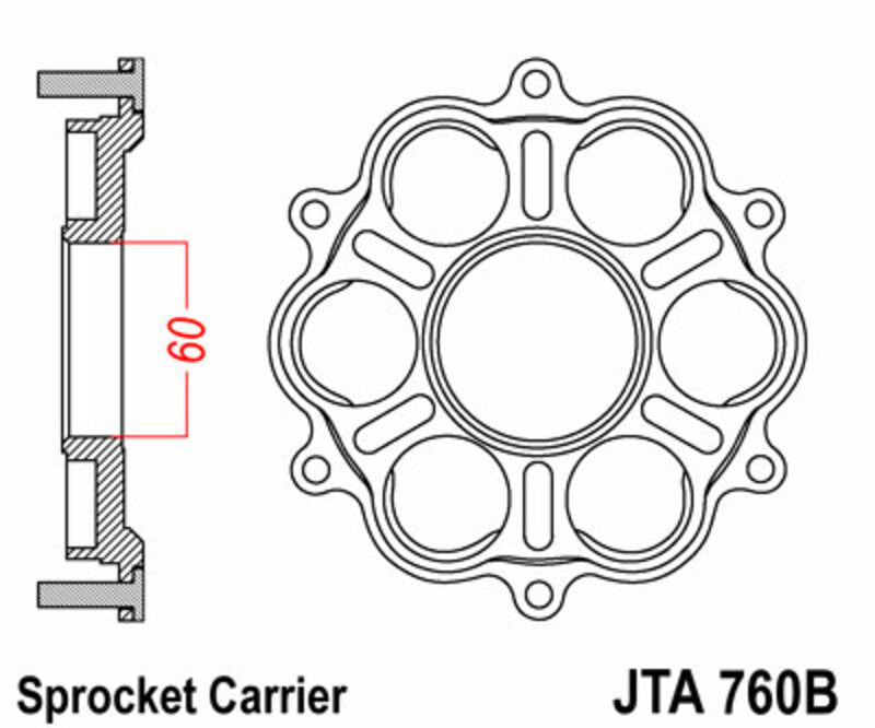 Ducati Multistrada 1260 [JT SPROKETS] - Rear sprocket carrier - 6 silent blocks Ducati