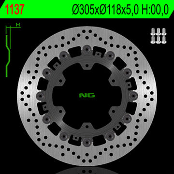 Bmw R 850 R 259 [NG BRAKE DISC] - round floating brake disc