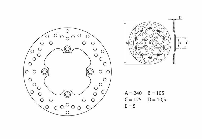 Honda XL 650 [BREMBO] - Series Oro round rigid brake disc