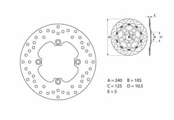 Honda Cb 900 Hornet [BREMBO] - Series Oro round rigid brake disc