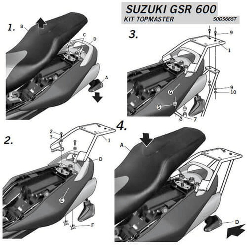 Suzuki GSR 600 [2006-2010] [SHAD] - Topcase-Träger