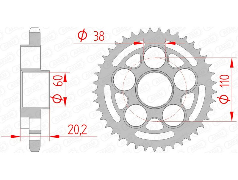 Hypermotard 796 [AFAM] - Sprocket Steel Standard - 525