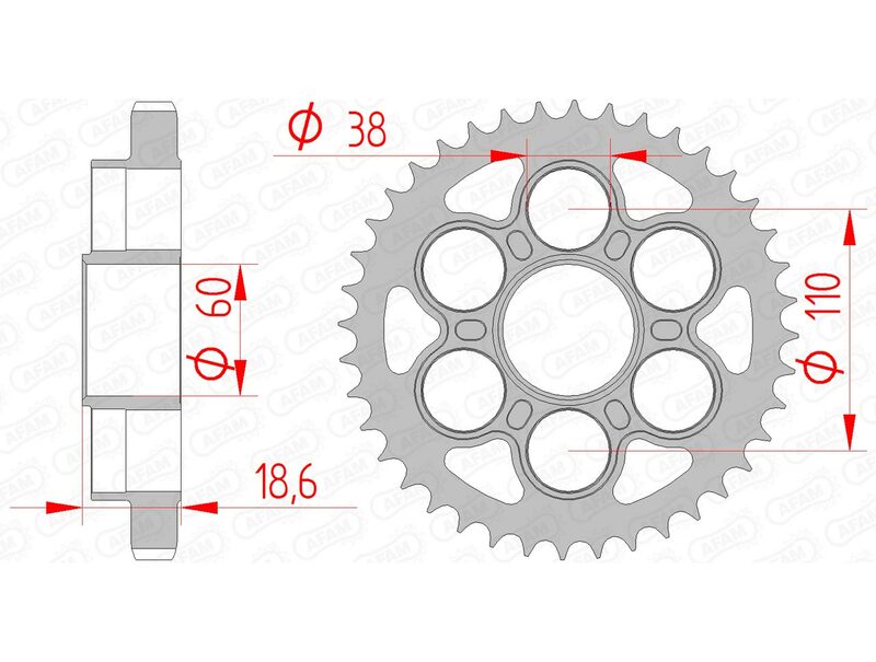 Ducati Multistrada 1260 [AFAM] - Sprocket steel standard - 530