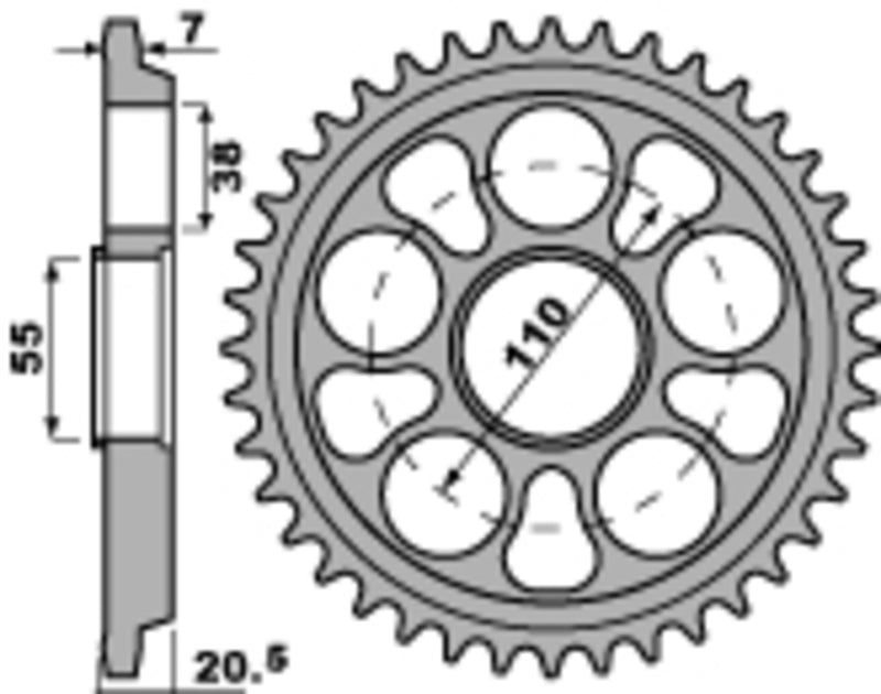 Ducati Hypermotard 1100 [PBR] - Sprocket aluminum reinforced - 525