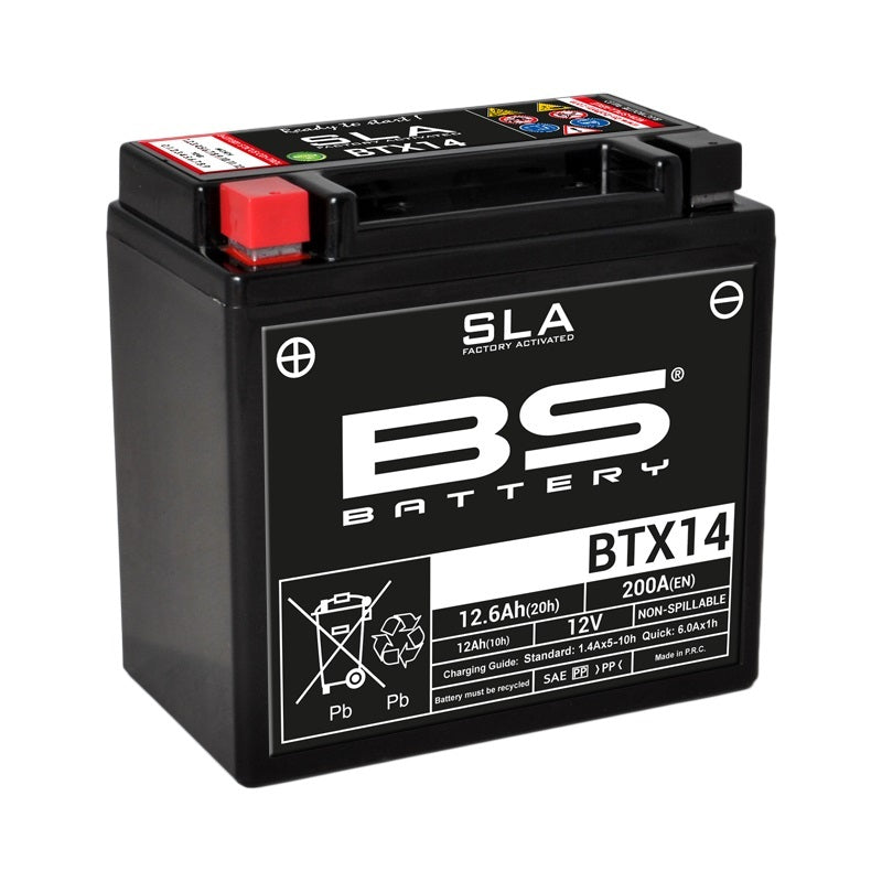 Indian Ftr 1200 [BS BATTERY] - SLA Maintenance Free Battery Factory Enabled - BTX14