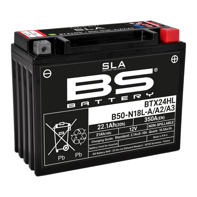 Honda Gl 1000 [BS BATTERY] - SLA Maintenance Free Battery Factory Activated - BTX24HL/B50-N18L-A/A2/A3