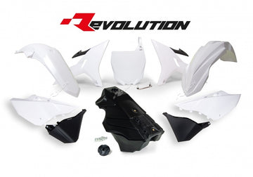 Yamaha YZ 125 (CE 10) [2003] - Revolution Plastik-Kit mit Tank Schwarz/Weiß Yamaha YZ125/250