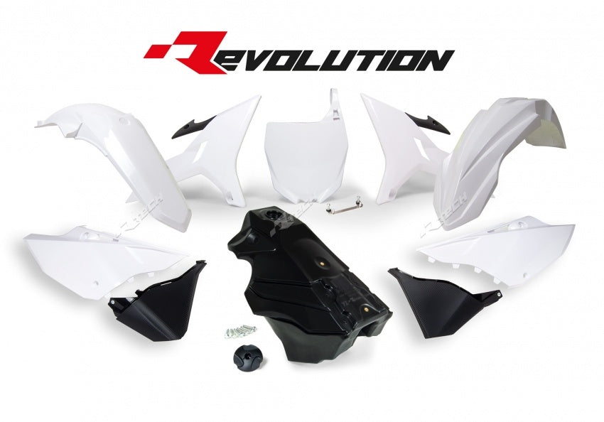 Yamaha YZ 250 (CG 12) [2002] - Revolution Plastik-Kit mit Tank Schwarz/Weiß Yamaha YZ125/250