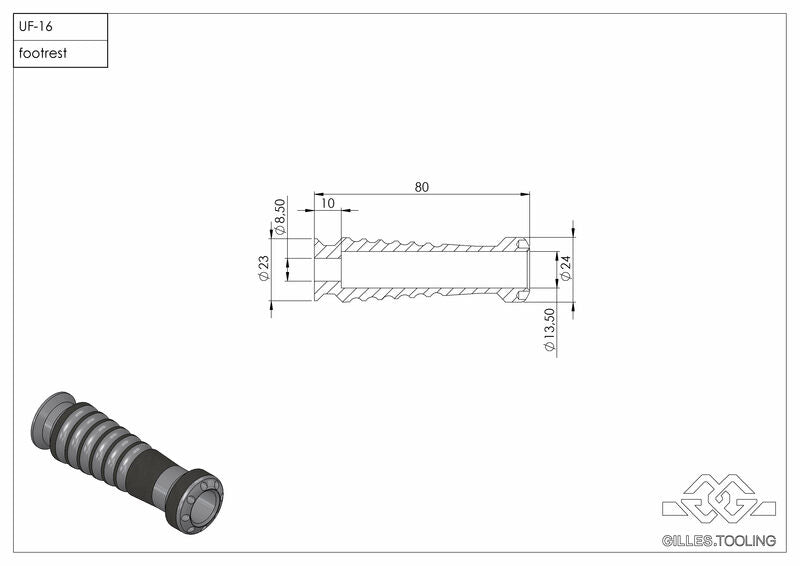 Bmw F 850 Gs Adventure [GILLES] - TOOLING Sport Footrests Black BMW R1200GS