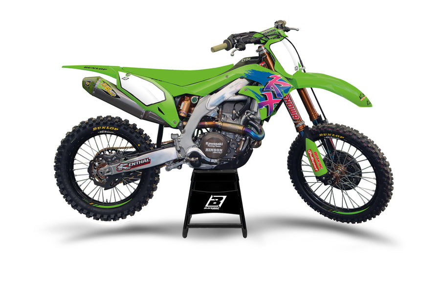 Kawasaki KX 250 (KX 250 M) [2003-2004] - Retro Graphic Kit - Kawasaki KX125/250