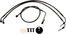 harley davidson flfb [LA CHOPPERS] – Midnight Braided Brake Line Kit-2