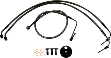 harley davidson flfb [LA CHOPPERS] – Midnight Braided Brake Line Kit - 0