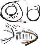 harley davidson flstc [BURLY BRAND] - Complete Black Vinyl Handlebar Cable/Line Kit for Ape Hanger-1