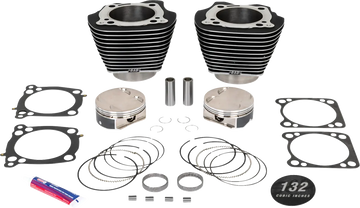 Harley-Davidson FXDR 1868 Softail King 114 [2019] - Big Bore Zylindersatz – Oberfläche: Pulverbeschichtet, Gefräste Lamellen, Wrinkle Black – Bild 1