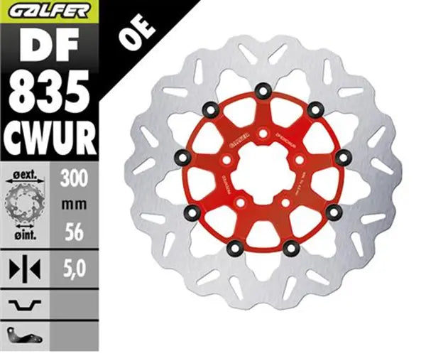Harley-Davidson XL 883 R Roadster [2015] - Floating wave brake disc - Surface: red, silver, stainless steel - Image 2