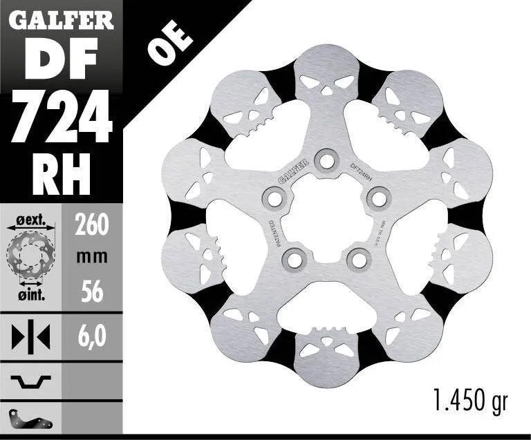 Harley-Davidson XL 883 R Roadster [2009-2010, 2013] - Fixed brake disc Skull - Image 2