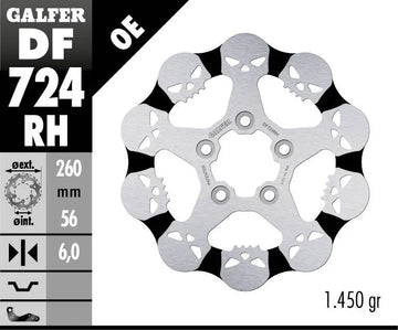Harley-Davidson XL 883 R Roadster [2009-2010, 2013] - Fixed brake disc Skull - Image 2
