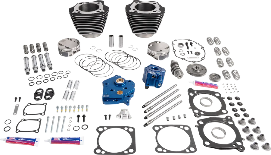 Harley-Davidson FLHCS 1923 Softail Heritage Classic 117 [2026] - 129" Power Package Motorleistungs-Kit – Oberfläche: Schwarz, Hervorgehobene Lamellen – Merkmal: Verchromte Stößelstangenrohre – Bild 1