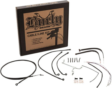harley davidson fltruse [BURLY BRAND] - Complete stainless steel handlebar cable/brake line kit - 0