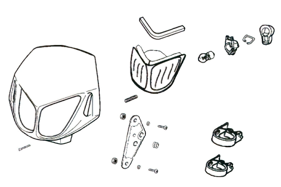Aprilia RX Enduro 50 2T D50B0 [2007–] - Headlight mask double optics