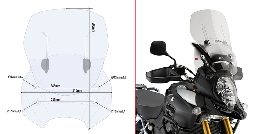 SUZUKI DL 1000 V STROM [2014-2016] - Specific sliding windshield