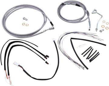 harley davidson fltruse [BURLY BRAND] - Complete stainless steel handlebar cable/brake line kit