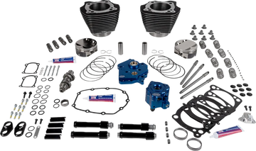 Harley-Davidson FXBB 1923 Softail Street Bob 117 [2026] - 129" Power Package Motorleistungs-Kit – Oberfläche: Schwarz, Hervorgehobene Lamellen – Merkmal: Schwarze Stößelstangenrohre – Bild 1