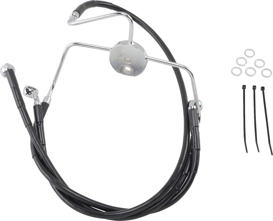 harley davidson flhr [DRAG SPECIALTIES] - Extended Black Vinyl Brake Line Kit