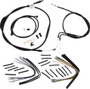 harley davidson fxst [BURLY BRAND] - Complete Black Vinyl Handlebar Cable/Line Kit for Ape Hangers-1
