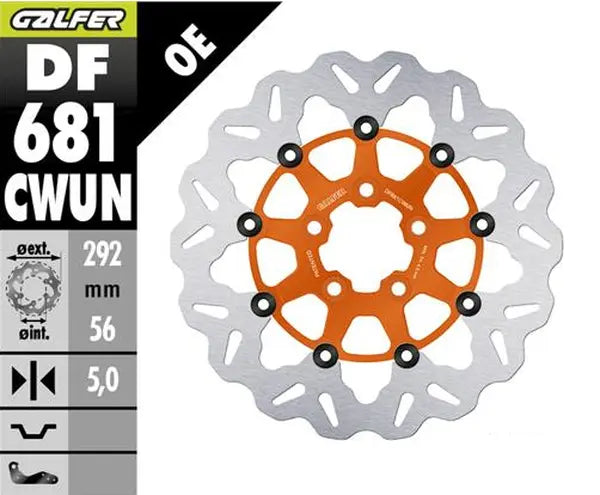 Harley-Davidson Xlh 883 Sportster [2000, 2003] - Floating Wave Brake Disc - Finish: Orange, Silver, Stainless Steel - Image 2