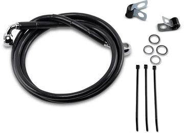 harley davidson fxsts [DRAG SPECIALTIES] - Extended Black Vinyl Brake Line Kit - 0