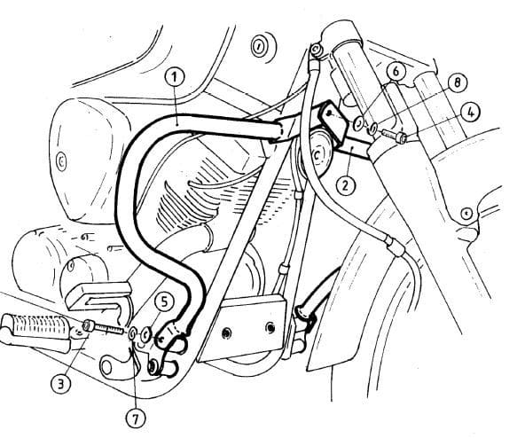 Yamaha XVS 125 [2000-2004] - motor protection bar