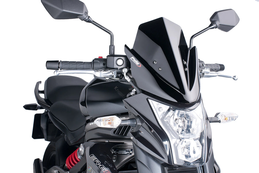 KAWASAKI ER-6N [2016] - New Generation Sport Windshield | Black | PUIG 5997N