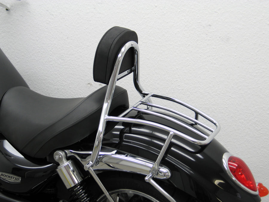 Triumph Rocket III Roadster [2010-2017] - Driver Sissy Bar with Cushion and Luggage Rack