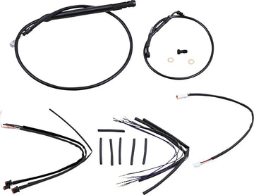 harley davidson softail street bob fxbb [BURLY BRAND] - Complete Black Vinyl Handlebar Cable/Line Kit for Ape Hangers