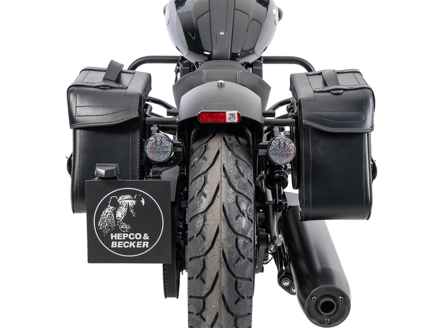 Indian Scout Sixty Classic [2025-2026] - Set: Ledertaschenhalter Cutout schwarz inkl. Rugged Ledertaschen schwarz