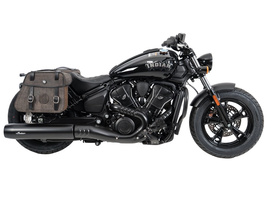 Indian Sport Scout Sixty [2026] - Set: Leather bag holder cutout black incl. Rugged leather bags brown