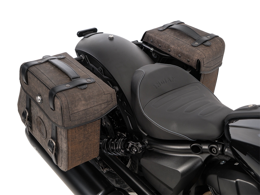 Indian Sport Scout Sixty [2026] - Set: Leather bag holder cutout black incl. Rugged leather bags brown
