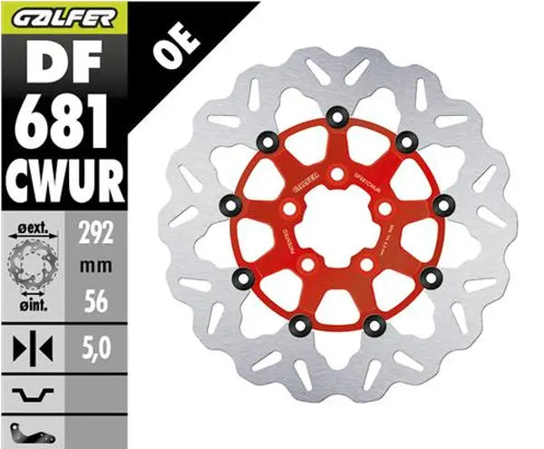 Harley-Davidson Xlh 883 Sportster [2000, 2003] - Floating Wave Brake Disc - Finish: Red, Silver, Stainless Steel - Image 2