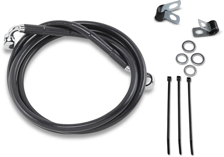 harley davidson fxsts [DRAG SPECIALTIES] - Extended Black Vinyl Brake Line Kit