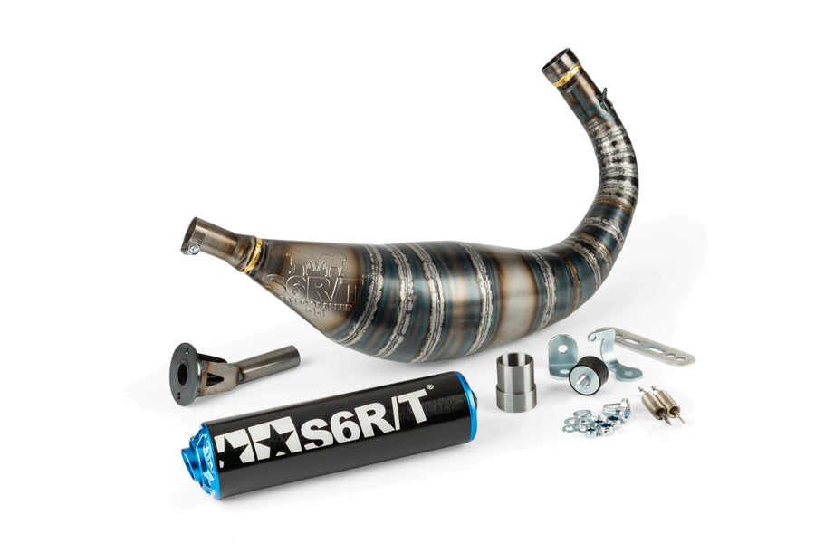 Peugeot XP6-Enduro 50 2T AM6 - Auspuff R/T 80–90 Schwarz / Blau