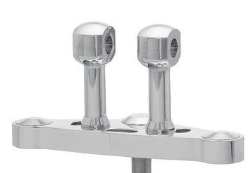 Aluminum riser for handlebars with 25-aluminum risers for handlebars with 25.4 mm (1 ′) Ø, 100 mm high, polished. With 1/2 ″ UNC thread.