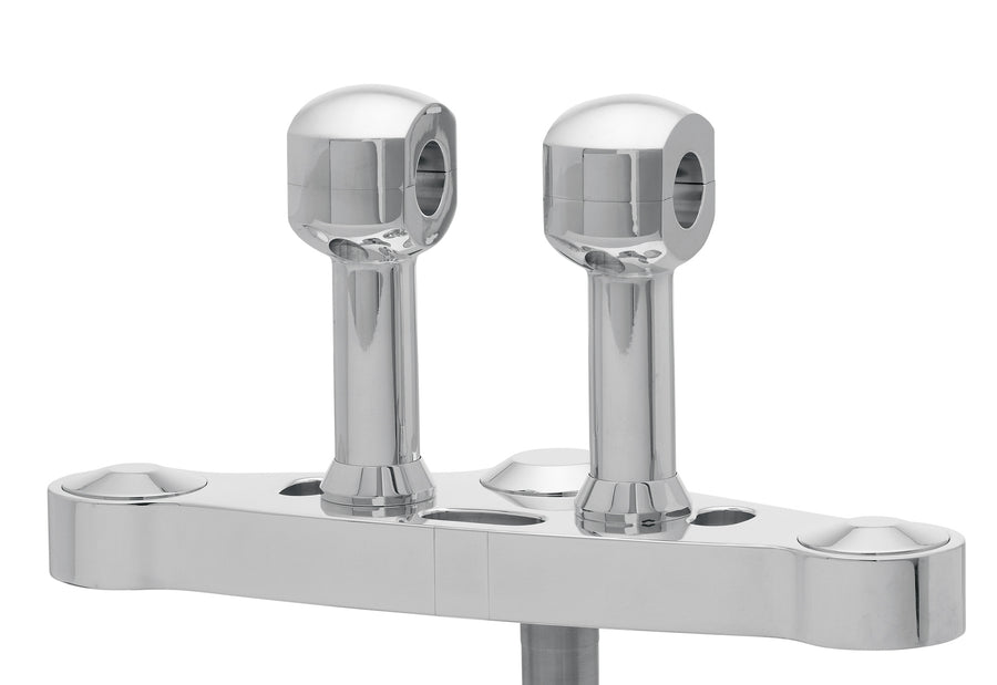 Aluminum riser for handlebars with 31-aluminum riser for handlebars with 31.75 (1 1/4 ′) Ø, 100 mm high, polished. With 1/2 ″ UNC thread.