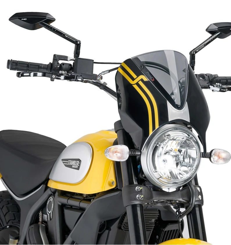 DUCATI SCRAMBLER 800 ICON DARK [2025] – RetroVision Windshield Visor – Black