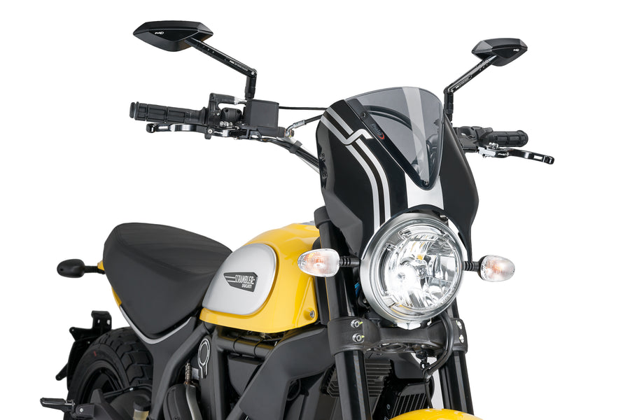 DUCATI SCRAMBLER 800 ICON DARK [2025] – RetroVision Windshield Visor – Black
